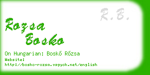 rozsa bosko business card